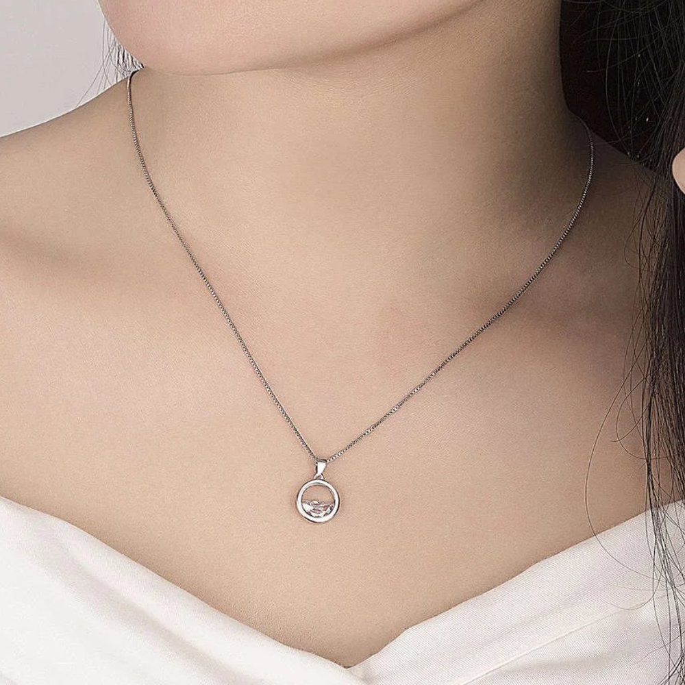 Beautiful ⭐4pc Bundle Sale⭐ Half Diamond Circle Pendant, Earrings & 18" Chain 🔗 - Picture 2 of 7